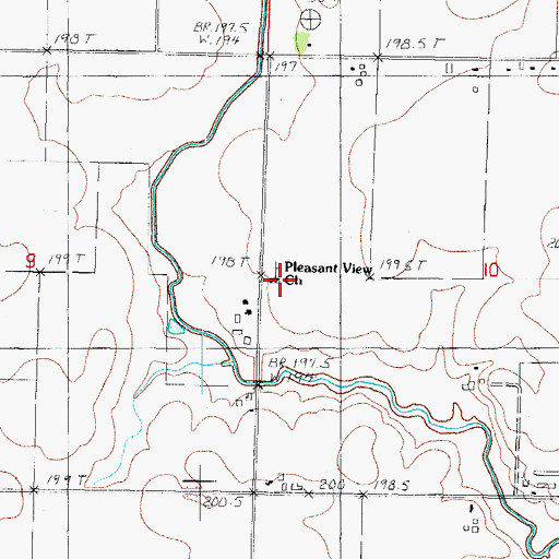 Topographic Map of Pleasant View Church, IL