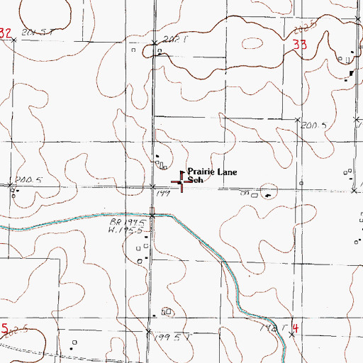 Topographic Map of Prairie Lane School, IL