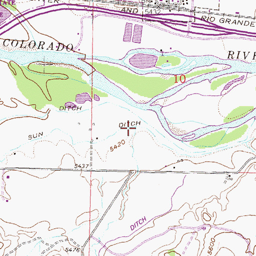 Topographic Map of Dry Hollow Creek, CO