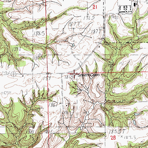 Topographic Map of Smith Cemetery, IL