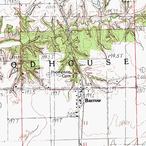 Topographic Map of Thompson Cemetery, IL