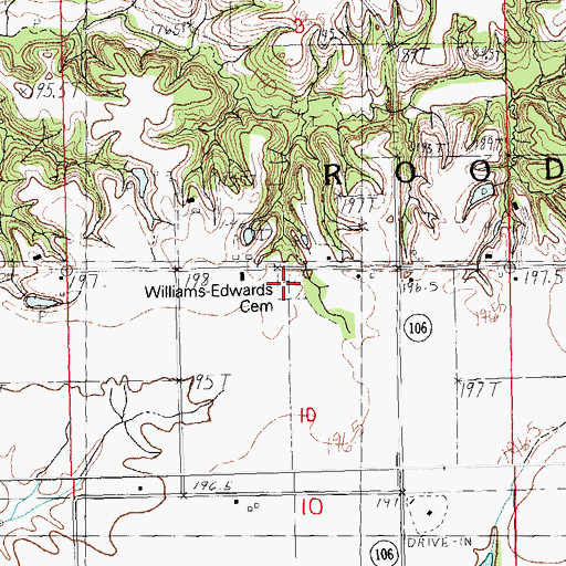 Topographic Map of Williams-Edwards Cemetery, IL
