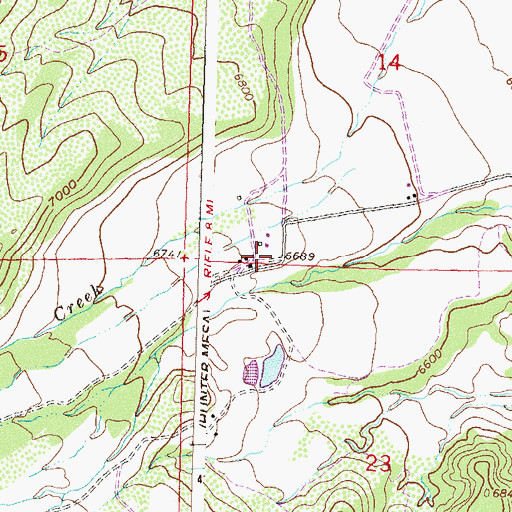 Topographic Map of Hunter Mesa, CO