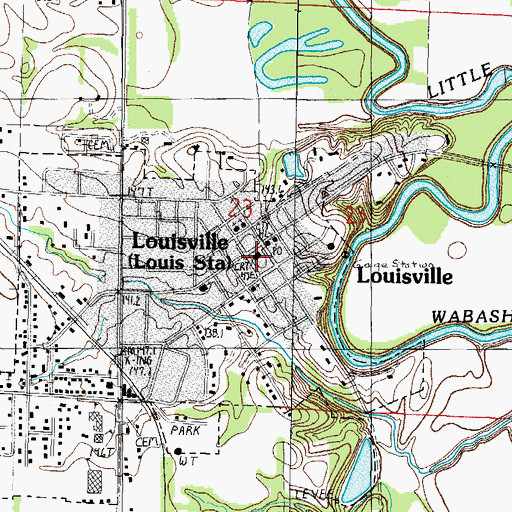 Topographic Map of Clay County Courthouse, IL