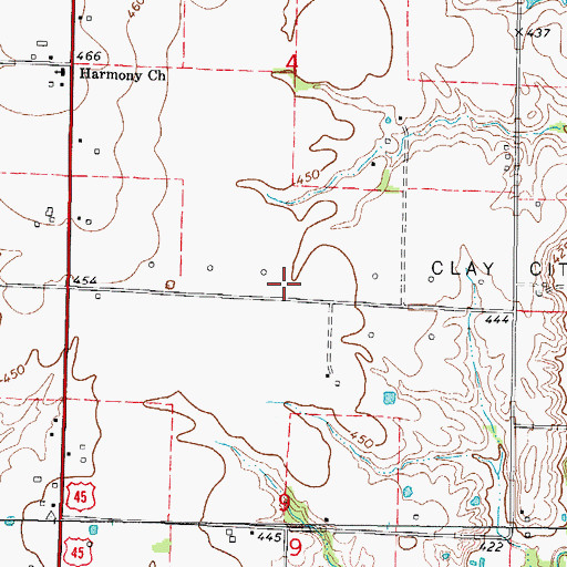 Topographic Map of East Seminary School (historical), IL