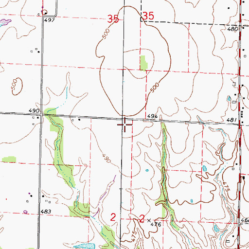 Topographic Map of Florena School (historical), IL