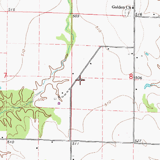 Topographic Map of Golden School (historical), IL