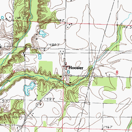 Topographic Map of Hoosier, IL