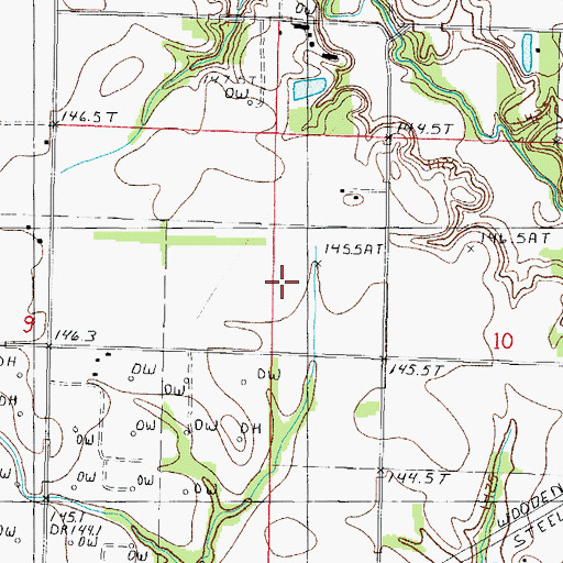 Topographic Map of Hoosier Town Hall, IL