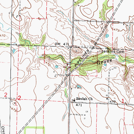 Topographic Map of Jenkins School (historical), IL