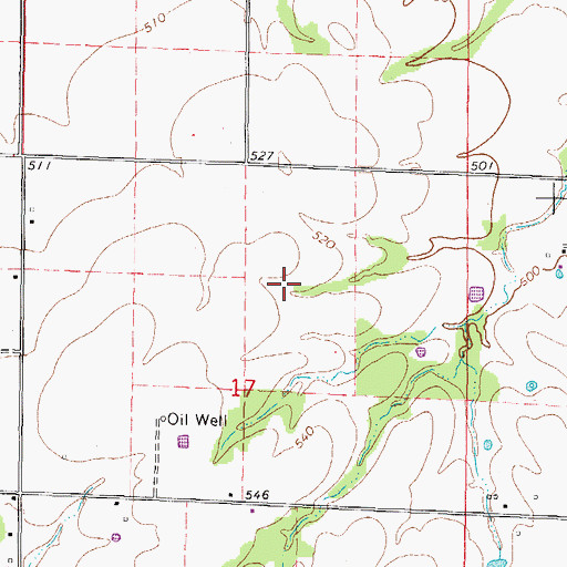 Topographic Map of North Kenner Oil Field, IL