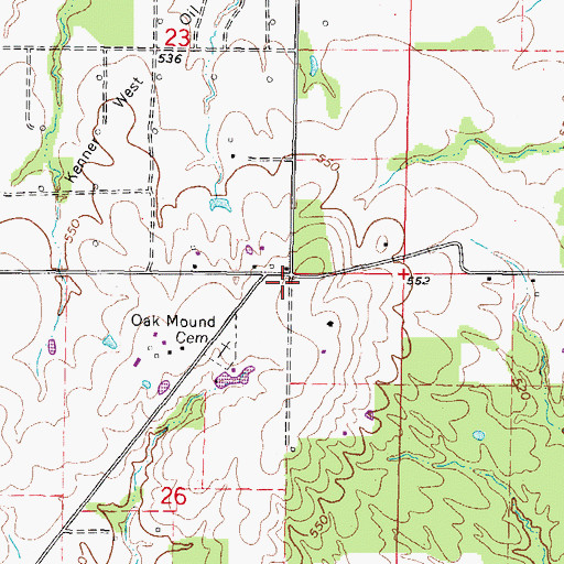 Topographic Map of Oak Mound Church (historical), IL