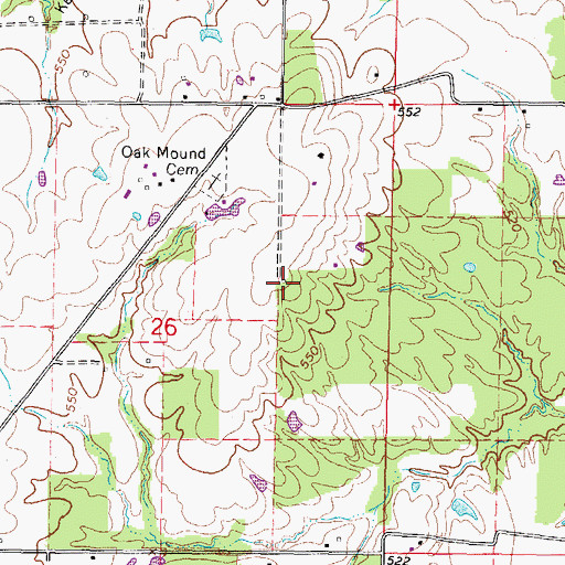 Topographic Map of Oak Mound School (historical), IL