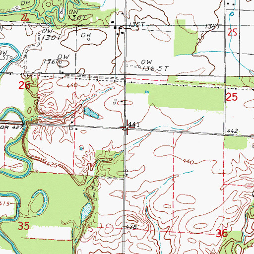 Topographic Map of Pleasant Dale School (historical), IL