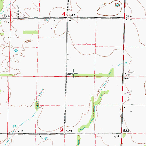 Topographic Map of Russell School (historical), IL