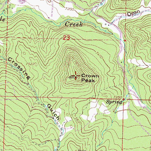Topographic Map of Crown Peak, CO