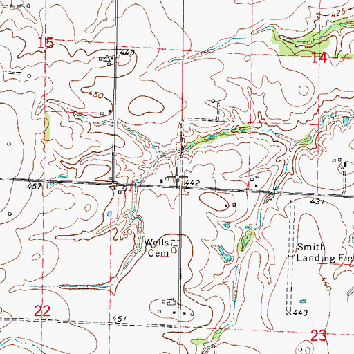 Topographic Map of Wells School (historical), IL