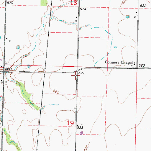 Topographic Map of White Pine School (historical), IL