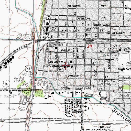 Topographic Map of Forty Martyrs School, IL