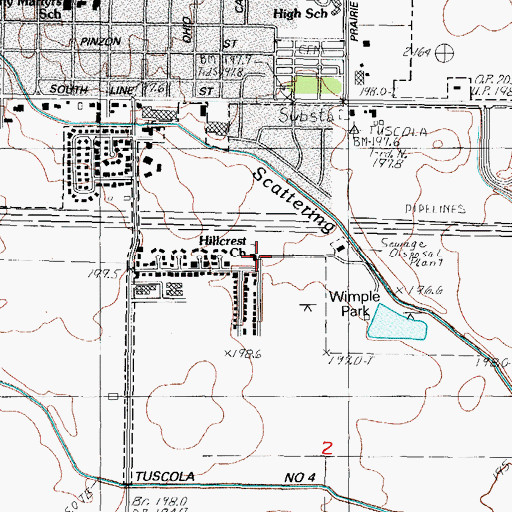 Topographic Map of Hillcrest Southern Baptist Church, IL