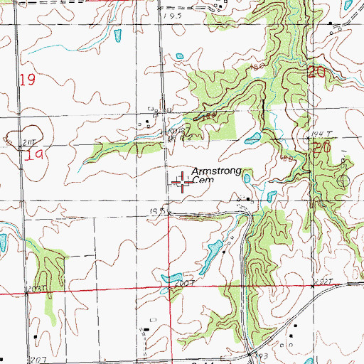 Topographic Map of Armstrong Cemetery, IL