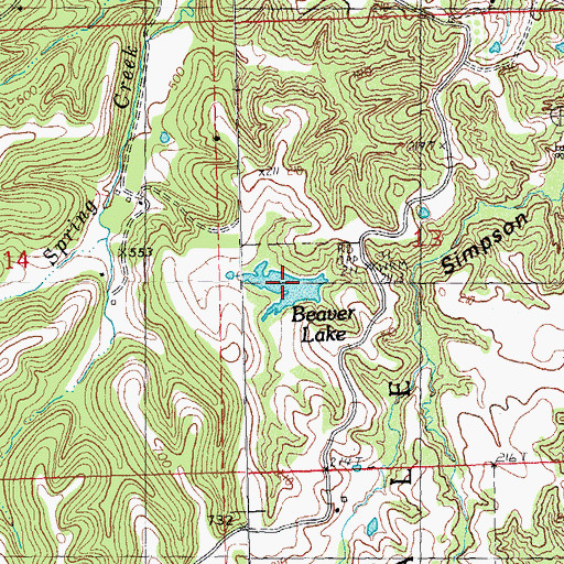Topographic Map of Beaver Lake, IL