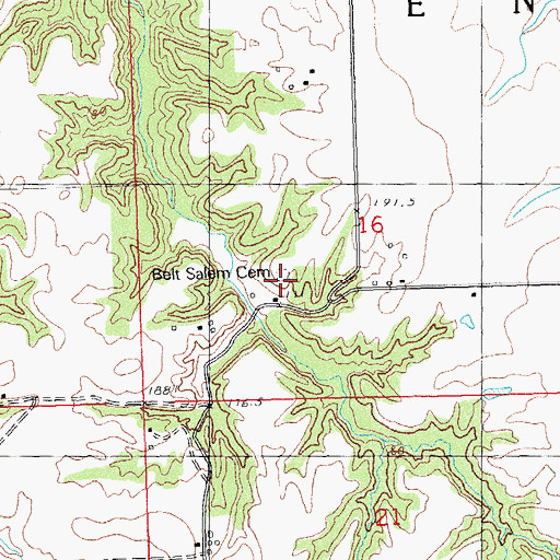 Topographic Map of Belt Salem Cemetery, IL