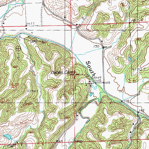 Topographic Map of Dabbs Cemetery, IL