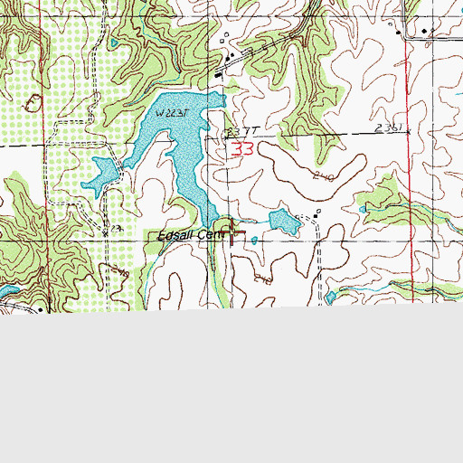 Topographic Map of Edsall Cemetery, IL