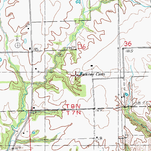 Topographic Map of Falkner Cemetery, IL