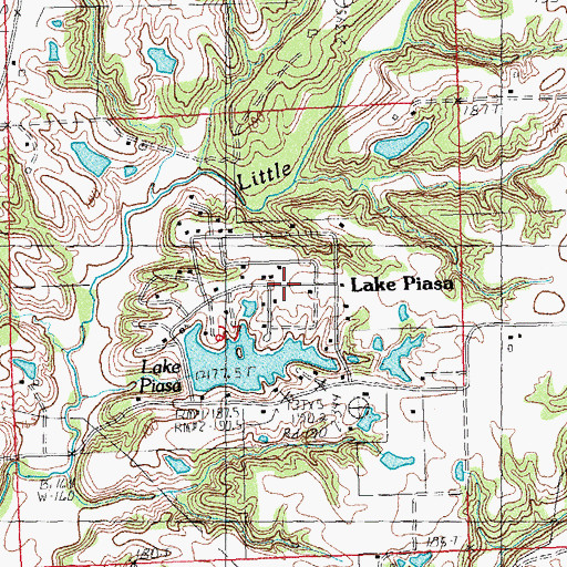 Topographic Map of Lake Piasa, IL