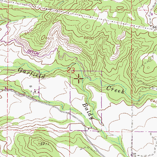 Topographic Map of Baldy Creek, CO