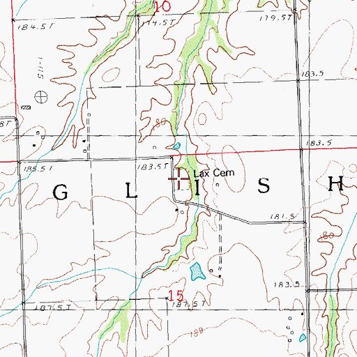 Topographic Map of Lax Cemetery, IL