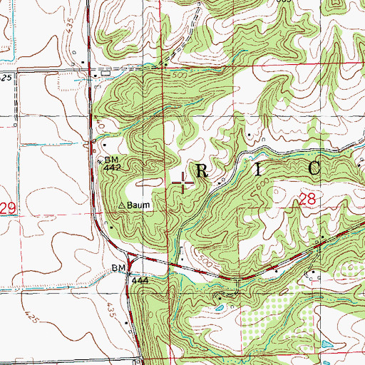 Topographic Map of Lone Star School (historical), IL