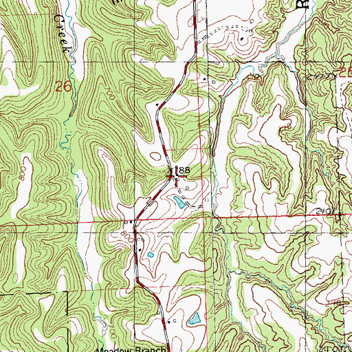 Topographic Map of Meadow Branch School (historical), IL