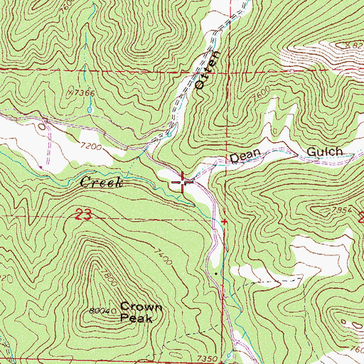Topographic Map of Dean Gulch, CO