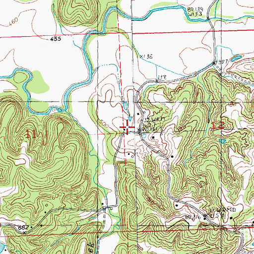 Topographic Map of Pleasant Cove School (historical), IL
