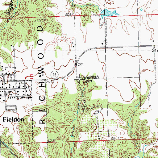 Topographic Map of Reddish Cemetery, IL