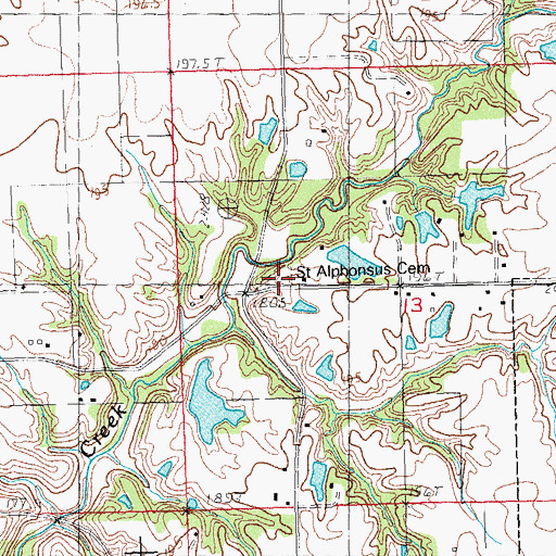 Topographic Map of Saint Alphonsus Cemetery, IL