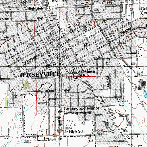 Topographic Map of Saint Francis School, IL