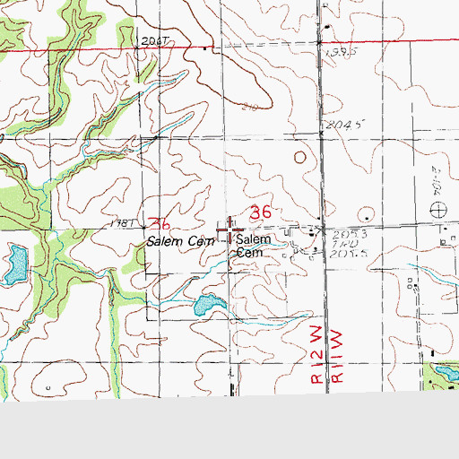 Topographic Map of Salem Cemetery, IL