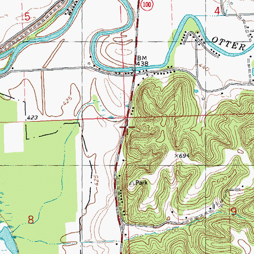 Topographic Map of Teneriffe School (historical), IL