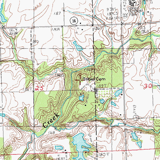 Topographic Map of Trible Cemetery, IL