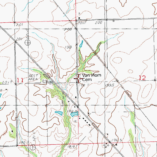 Topographic Map of Van Horn Cemetery, IL