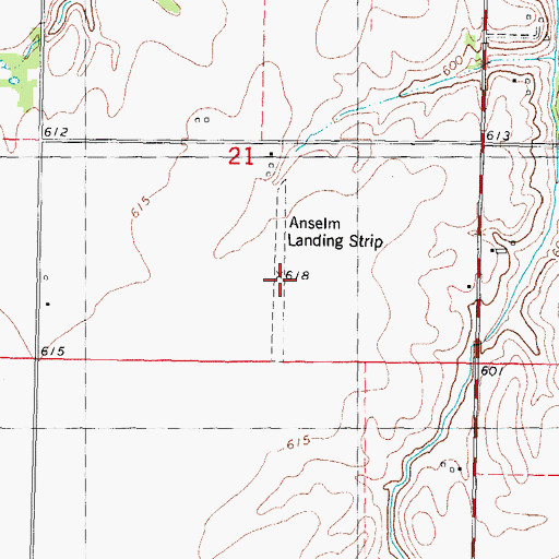 Topographic Map of Anselm Landing Strip (historical), IL