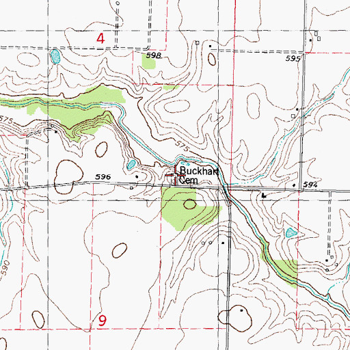 Topographic Map of Buckhart Dutch Reform Cemetery, IL