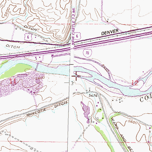 Topographic Map of Divide Creek, CO