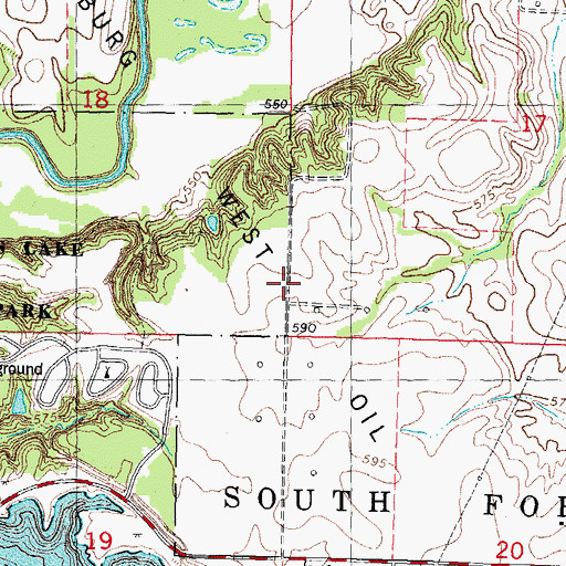 Topographic Map of Edinburg West Oil Field, IL