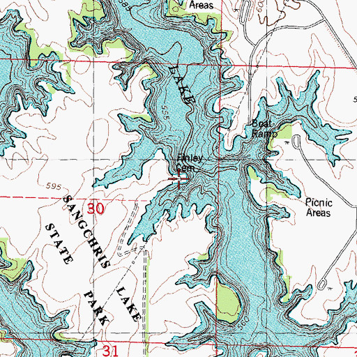 Topographic Map of Finley Cemetery, IL
