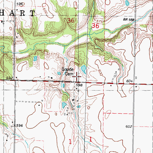 Topographic Map of Goode Cemetery, IL